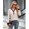 imageBlooming Jelly Womens Dressy Casual Tops Business Work Blouses White Button Down Shirts Cap Sleeve V Neck TshirtLong Sleeve Apricot