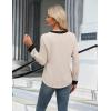 imageBlooming Jelly Womens Dressy Casual Tops Business Work Blouses White Button Down Shirts Cap Sleeve V Neck TshirtLong Sleeve Apricot