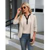 imageBlooming Jelly Womens Dressy Casual Tops Business Work Blouses White Button Down Shirts Cap Sleeve V Neck TshirtLong Sleeve Apricot