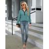imageBlooming Jelly Womens Dressy Casual Tops Business Work Blouses White Button Down Shirts Cap Sleeve V Neck TshirtLong Sleeve Turquoise