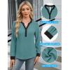 imageBlooming Jelly Womens Dressy Casual Tops Business Work Blouses White Button Down Shirts Cap Sleeve V Neck TshirtLong Sleeve Turquoise