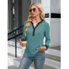 imageBlooming Jelly Womens Dressy Casual Tops Business Work Blouses White Button Down Shirts Cap Sleeve V Neck TshirtLong Sleeve Turquoise