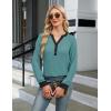 imageBlooming Jelly Womens Dressy Casual Tops Business Work Blouses White Button Down Shirts Cap Sleeve V Neck TshirtLong Sleeve Turquoise