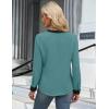 imageBlooming Jelly Womens Dressy Casual Tops Business Work Blouses White Button Down Shirts Cap Sleeve V Neck TshirtLong Sleeve Turquoise