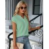 imageBlooming Jelly Womens Dressy Casual Tops Business Work Blouses White Button Down Shirts Cap Sleeve V Neck TshirtMint Green