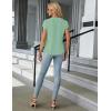 imageBlooming Jelly Womens Dressy Casual Tops Business Work Blouses White Button Down Shirts Cap Sleeve V Neck TshirtMint Green