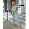 imageBlooming Jelly Womens Dressy Casual Tops Business Work Blouses White Button Down Shirts Cap Sleeve V Neck TshirtMint Green