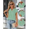 imageBlooming Jelly Womens Dressy Casual Tops Business Work Blouses White Button Down Shirts Cap Sleeve V Neck TshirtMint Green