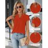 imageBlooming Jelly Womens Dressy Casual Tops Business Work Blouses White Button Down Shirts Cap Sleeve V Neck TshirtOrange