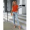 imageBlooming Jelly Womens Dressy Casual Tops Business Work Blouses White Button Down Shirts Cap Sleeve V Neck TshirtOrange
