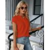 imageBlooming Jelly Womens Dressy Casual Tops Business Work Blouses White Button Down Shirts Cap Sleeve V Neck TshirtOrange