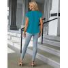 imageBlooming Jelly Womens Dressy Casual Tops Business Work Blouses White Button Down Shirts Cap Sleeve V Neck TshirtPeacock Blue