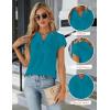 imageBlooming Jelly Womens Dressy Casual Tops Business Work Blouses White Button Down Shirts Cap Sleeve V Neck TshirtPeacock Blue