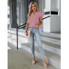 imageBlooming Jelly Womens Dressy Casual Tops Business Work Blouses White Button Down Shirts Cap Sleeve V Neck TshirtPink