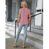 imageBlooming Jelly Womens Dressy Casual Tops Business Work Blouses White Button Down Shirts Cap Sleeve V Neck TshirtPink