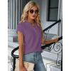 imageBlooming Jelly Womens Dressy Casual Tops Business Work Blouses White Button Down Shirts Cap Sleeve V Neck TshirtPurple