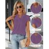 imageBlooming Jelly Womens Dressy Casual Tops Business Work Blouses White Button Down Shirts Cap Sleeve V Neck TshirtPurple