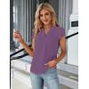 imageBlooming Jelly Womens Dressy Casual Tops Business Work Blouses White Button Down Shirts Cap Sleeve V Neck TshirtPurple