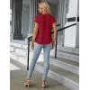 imageBlooming Jelly Womens Dressy Casual Tops Business Work Blouses White Button Down Shirts Cap Sleeve V Neck TshirtRed