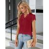imageBlooming Jelly Womens Dressy Casual Tops Business Work Blouses White Button Down Shirts Cap Sleeve V Neck TshirtRed