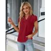 imageBlooming Jelly Womens Dressy Casual Tops Business Work Blouses White Button Down Shirts Cap Sleeve V Neck TshirtRed