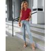 imageBlooming Jelly Womens Dressy Casual Tops Business Work Blouses White Button Down Shirts Cap Sleeve V Neck TshirtRed