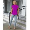 imageBlooming Jelly Womens Dressy Casual Tops Business Work Blouses White Button Down Shirts Cap Sleeve V Neck TshirtRose Purple
