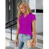 imageBlooming Jelly Womens Dressy Casual Tops Business Work Blouses White Button Down Shirts Cap Sleeve V Neck TshirtRose Purple