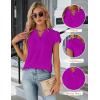 imageBlooming Jelly Womens Dressy Casual Tops Business Work Blouses White Button Down Shirts Cap Sleeve V Neck TshirtRose Purple