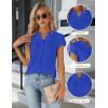 imageBlooming Jelly Womens Dressy Casual Tops Business Work Blouses White Button Down Shirts Cap Sleeve V Neck TshirtRoyal Blue