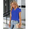 imageBlooming Jelly Womens Dressy Casual Tops Business Work Blouses White Button Down Shirts Cap Sleeve V Neck TshirtRoyal Blue