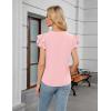 imageBlooming Jelly Womens Dressy Casual Tops Business Work Blouses White Button Down Shirts Cap Sleeve V Neck TshirtRuffle Sleeve Pink