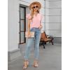 imageBlooming Jelly Womens Dressy Casual Tops Business Work Blouses White Button Down Shirts Cap Sleeve V Neck TshirtRuffle Sleeve Pink