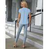 imageBlooming Jelly Womens Dressy Casual Tops Business Work Blouses White Button Down Shirts Cap Sleeve V Neck TshirtSky Blue