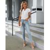 imageBlooming Jelly Womens Dressy Casual Tops Business Work Blouses White Button Down Shirts Cap Sleeve V Neck TshirtSwiss Dot White