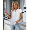 imageBlooming Jelly Womens Dressy Casual Tops Business Work Blouses White Button Down Shirts Cap Sleeve V Neck TshirtSwiss Dot White