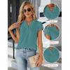 imageBlooming Jelly Womens Dressy Casual Tops Business Work Blouses White Button Down Shirts Cap Sleeve V Neck TshirtTurquoise