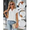 imageBlooming Jelly Womens Dressy Casual Tops Business Work Blouses White Button Down Shirts Cap Sleeve V Neck TshirtWhite