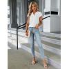 imageBlooming Jelly Womens Dressy Casual Tops Business Work Blouses White Button Down Shirts Cap Sleeve V Neck TshirtWhite