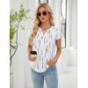 imageBlooming Jelly Womens Dressy Casual Tops Business Work Blouses White Button Down Shirts Cap Sleeve V Neck TshirtWhite With Line