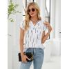 imageBlooming Jelly Womens Dressy Casual Tops Business Work Blouses White Button Down Shirts Cap Sleeve V Neck TshirtWhite With Line
