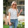 imageBlooming Jelly Womens Dressy Casual Tops Business Work Blouses White Button Down Shirts Cap Sleeve V Neck TshirtWhite and Black Spots