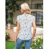 imageBlooming Jelly Womens Dressy Casual Tops Business Work Blouses White Button Down Shirts Cap Sleeve V Neck TshirtWhite and Black Spots