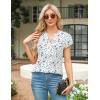 imageBlooming Jelly Womens Dressy Casual Tops Business Work Blouses White Button Down Shirts Cap Sleeve V Neck TshirtWhite and Black Spots
