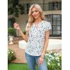 imageBlooming Jelly Womens Dressy Casual Tops Business Work Blouses White Button Down Shirts Cap Sleeve V Neck TshirtWhite and Black Spots
