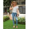 imageBlooming Jelly Womens Dressy Casual Tops Business Work Blouses White Button Down Shirts Cap Sleeve V Neck TshirtWhite and Black Spots
