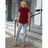 imageBlooming Jelly Womens Dressy Casual Tops Business Work Blouses White Button Down Shirts Cap Sleeve V Neck TshirtWine Red