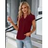 imageBlooming Jelly Womens Dressy Casual Tops Business Work Blouses White Button Down Shirts Cap Sleeve V Neck TshirtWine Red