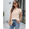 imageBlooming Jelly Womens Dressy Casual Tops Ruffle Short Sleeve V Neck Shirts Elegant Business Work BlouseApricot