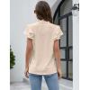 imageBlooming Jelly Womens Dressy Casual Tops Ruffle Short Sleeve V Neck Shirts Elegant Business Work BlouseApricot